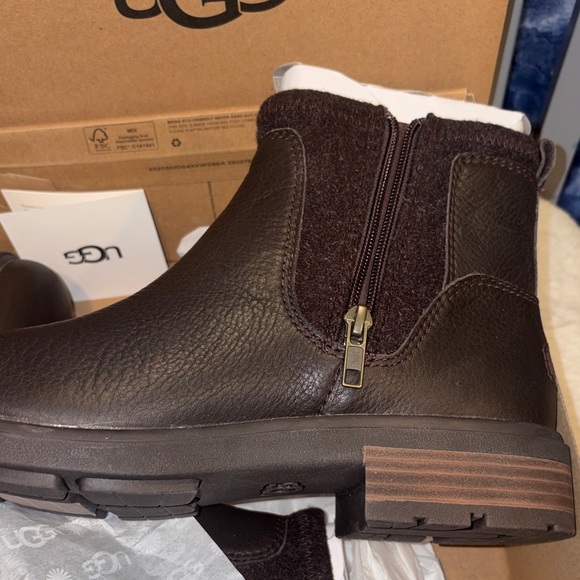 UGG Brown Ankle Boots with Buckle - Picture 3 of 4